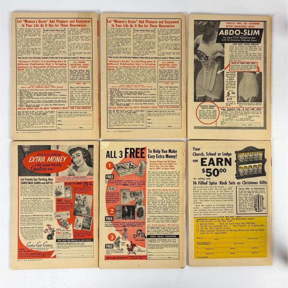 1961 The Workbasket Magazine Vol 26 Lot of 12 Retro Knitting Crochet Patterns - Picture 5 of 8